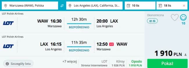 Ile kosztuje lot do Hollywood? Ceny biletów, które zaskoczą